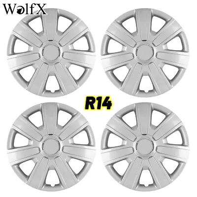 14  4Pcs Set Wheel Covers Snap On Full Hub Caps Silver Replace For R14 Tire &Rim • $40.99