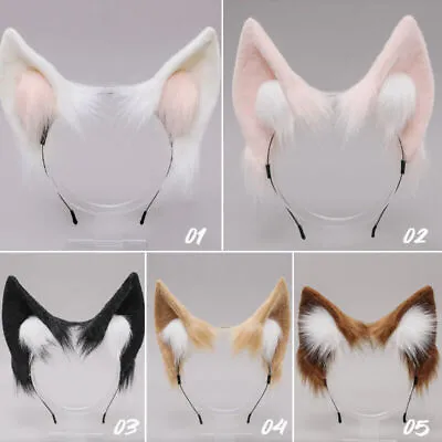 Costume Faux Fox Ears Headband Fur Anime Cosplay Hair Clip Party Party Halloween • $13.99