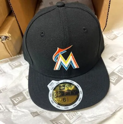 Miami Marlins New Era Youth AC Home 2017 59FIFTY Fitted Hat-Black • $22.99