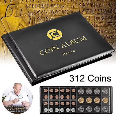 312 Coin Album Book Coins Folder 50P Storage Collection Holder Money Penny UK • £9.95