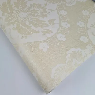 Fine Decor Light Gold Champagne Beige Cream Floral Damask Medallion Wallpaper • £6.49