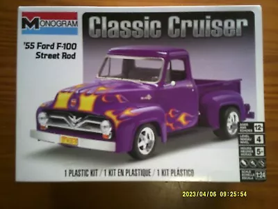 Monogram 1955 Ford F-100 Pickup Street Rod - Plastic Model Truck Kit - 1/24 • $16