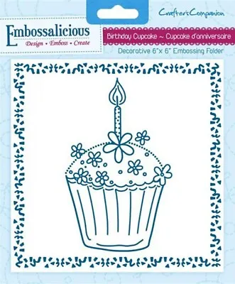 Die'sire Embossalicious 6  X 6  Embossing Folder - Birthday Cupcake • £4.99