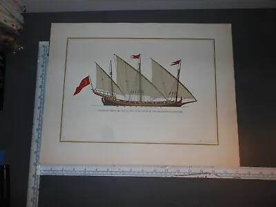 Sails Through The Centuries Print Algerian Xebec Pirate Man-o-war • $12