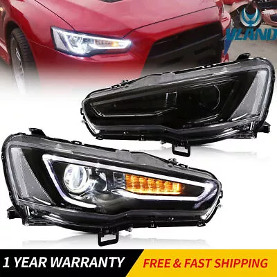 For Mitsubishi Lancer/EVO X 2008-2017 Projector 2XAudi Style Blackout Headlights • $359