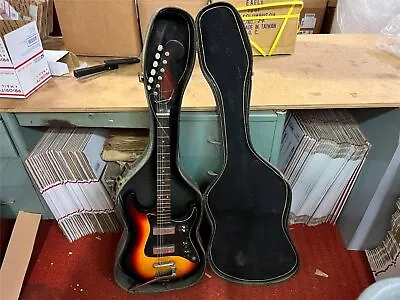 VTG 1960s Teisco Kimberly(?) E400 Sunburst Electric Guitar With Orig Case • $119.95