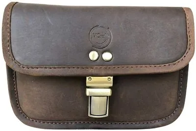 Vintage Craft Handmade Leather Waist Bag Belt Handbag Brown Small Weekend Bag • $77.16