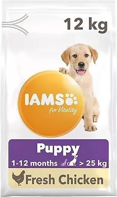 Iams Puppy/Junior Large Breed Chicken Dry Dog Food - 12kg • £32.49