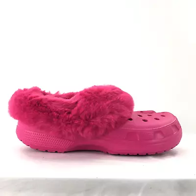 Crocs Classic Mammoth Clog Candy Pink Faux Fur Lined Sz 11 • $60