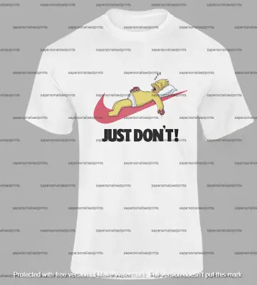 Homer Simpson Just Don't Lazy Nike Slogan T-shirt • £18