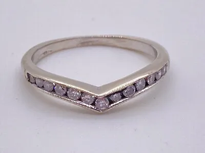 Lady's Diamond V Shape Fashion Ring 13 Dias .26 Carat T.W. 14K White (SS2100303) • $199.99