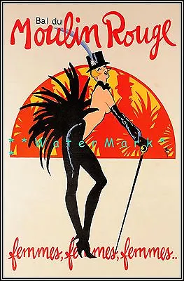 Lido Paris 1970 France Vintage Poster Print Tourism Decor Femmes Cabaret Dancing • $21.58