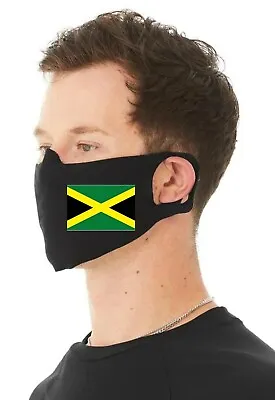 Jamaican Flag Unisex 4 Ply Cotton Jersey Face Covering/Masks. Washable Comfy Fit • £9.99