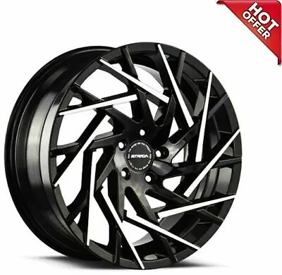 4RIMS 22x9 Strada Wheels Nido Gloss Black With Machined Tips Rims(S13) • $1172