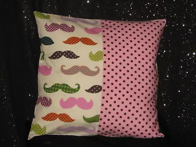 Handmade Throw Pillow Cover - 14  - Mustaches - Multi Color • $8.50