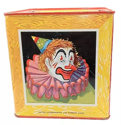 EVIL CLOWNS ~ 1953 Mattel Metal Clown Wind Up Jack-in-the-Box Toy ~ 71 Years Old • $49.99