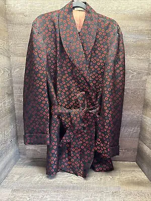 Vintage  Japanese Dinner Robe Smoking Jacket With Silk Embroidery Tailor Modiste • $84