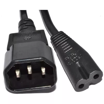 0.5m IEC C14 3 Pin Female Of Eight Fig 8 C7 Plug Power Cable 50cm [006571] • £4.54