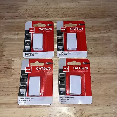 Lot Of 4 RCA White Wall Mount Plastic CAT 5E/6 Data & Ethernet Wall Jacks • $17.99