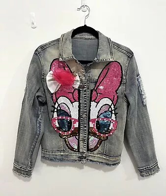 Women’s Denim Jacket Size 10 Disney Daisy Duck Sequins  • $39.99