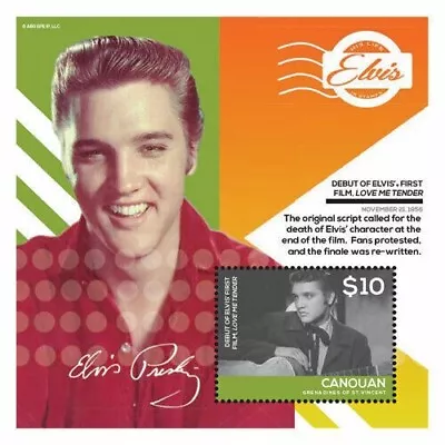 Canouan 2014 - Elvis Presley - Love Me Tender - Sheetlet - MNH • $8.95