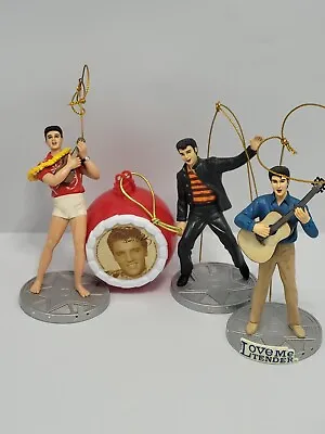 Elvis Presley Ornaments Christmas 2005 Lot Of 4 Pre-owned Epe • $29.99