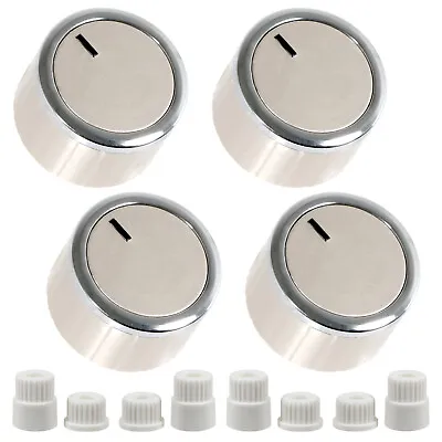 Universal Oven Switch Knob + Adaptors For Cooker Grill Hob Silver Rose Gold X 4 • £4.99