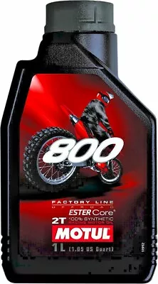 Motul 800 2T Factory Line Off Road Synthetic 2-Stroke Oil - 1 Liter (104038) • $24.95