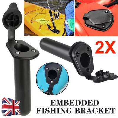 UK 2X Flush Mount Rod Holder For Kayak Pole With Cap Cover Bracket Fishing Boat~ • £11.25