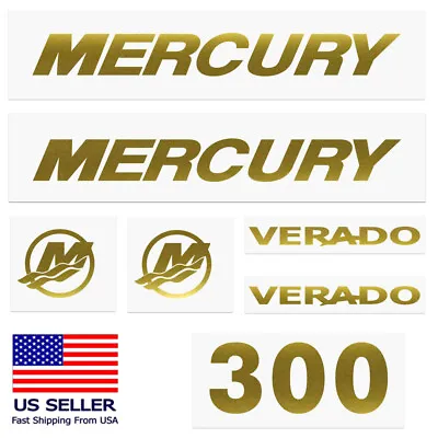 Mercury Verado 300HP Outboard Marine Vinyl Decal Kit - Metallic Gold • $85.99