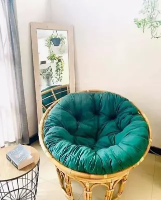 Ceylon 100% Pure Cane Rattan Papasan Chair With Soft Cushion • £152.27