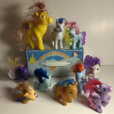 Vintage 1983 HTF My Little Pony Small Carrying Carry Case Box Hasbro & 10 Ponies • $49.99