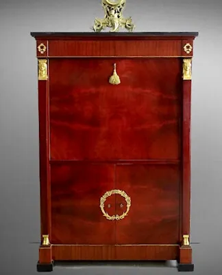 $2550 • Buy Antiqur Vintage French Empire Bar Cabinet, Cupboard, Sideboard, Mahogany, Marble