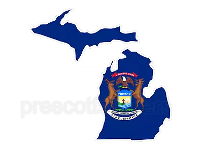 Michigan Flag State Outline Car Window Vinyl Window Laptop Sticker Decal • $3.99