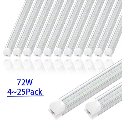 T8 8FT LED Tube Light Bulb 6000K T8 8 Foot Integrated LED Shop Light Fixture • $143.18