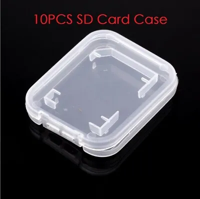 10PCS Transparent Standard SD SDHC Memory Card Case Holder Storage Box Plastic • $5.90