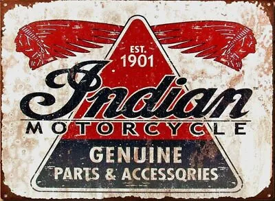 INDIAN MOTORCYCLE EST 1901 Retro/ Vintage Tin Metal Sign Man Cave Wall Home Dec • $12.99