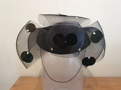 £59 • Buy Unique Vintage Women’s  Black Velvet Mesh Funeral Wedding Hat -small