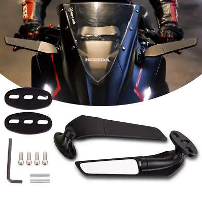 2x Fit For Yamaha YZF R1 R3 R6 Side Mirrors Rearview Wind Wing Mirror Adjustable • $20.99