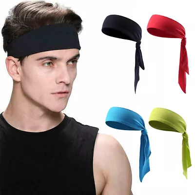Sports Tie Headband Stretch Yoga Gym Hair Wrap Athletic Sweatband For Men Women • $6.99
