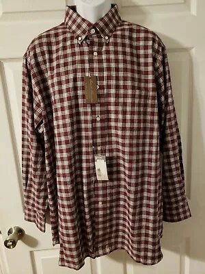 Daniel Cremieux Long Sleeve Button Down Collared Pocket Red Plaid NWT Shirt XL • $19.99