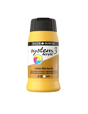 Daler Rowney System 3 Acrylic Paint 500ml - (620) CADMIUM YELLOW • £13.69