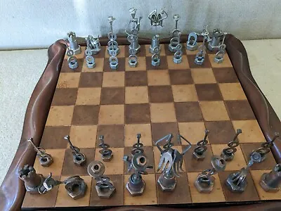 Vintage Artistic Guitar Players Nuts & Nails Chess Set Board Not Included • $159.99