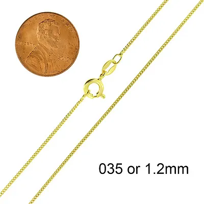 925 Sterling Silver Gold-Plated Curb Cuban Mens Women Chain Necklace All Sizes • $6.99