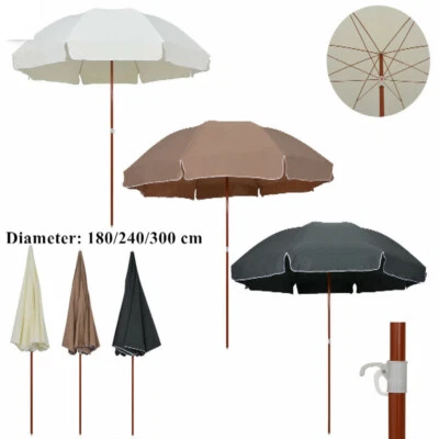 $45.30 • Buy Parasol With Steel Pole 1.8m-3m Outdoor Garden Patio Umbrella Sunshade Elegant