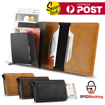 $11.95 • Buy New Leather Credit Card Holder Men's Money Cash Wallet Clip RFID Blocking Purse