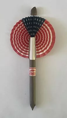 Vintage PATRIOTIC JULY 4TH RED WHITE And BLUE CIGAR FAN - KOREA - WORKS GREAT! • $19.95