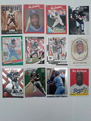 Lot Of 12 BO JACKSON Cards Football Baseball Raiders Royals PRIZM Auburn RARE • $19.99