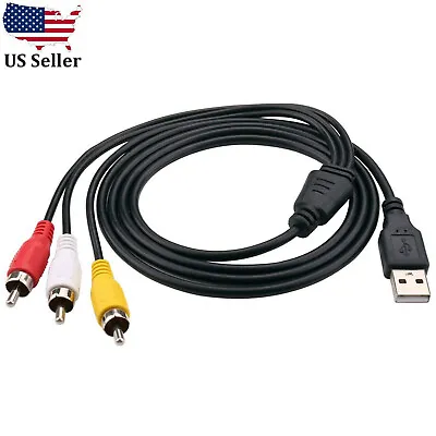 Usa Seller 3-RCA To USB AUX ADAPTER AUDIO VIDEO AV CONVERTER CABLE CORD LINK RGB • $7.50