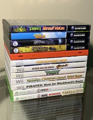 Various￼ Game Lot Of 12 Bundle (Gamecube Wii Xbox360) TMNT Melee Mario Kong • $109.57